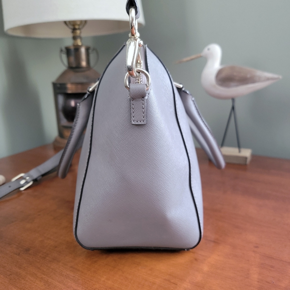 Kate Spade WKRU4878 Tilden Place Satchel Gray Saffiano Leather Crossbody Bag - Picture 2 of 16